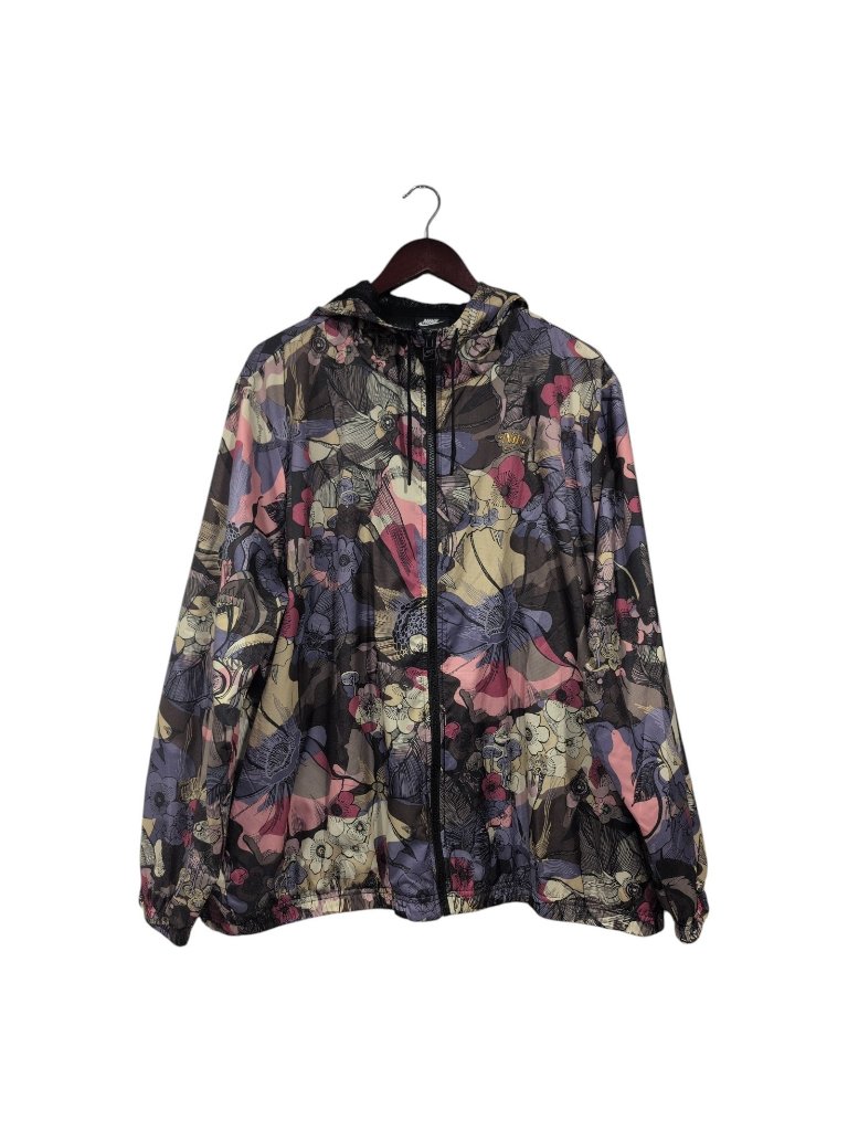 Nike Womens Sportswear Jacket Windbreaker Floral Lined Hooded Full-Zip Size 2x